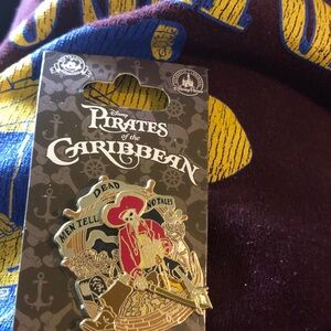 Disney Pirates of the Caribbean Enamel Pin - Gold, Red & Black
